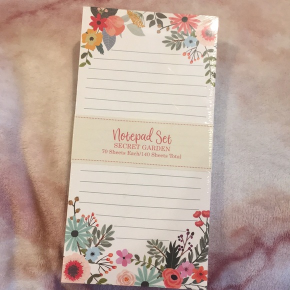 OCS Designs Floral Market Note Pads Set Of Two Secret Garden Designs NWT 8x4x.75 - Picture 16 of 16